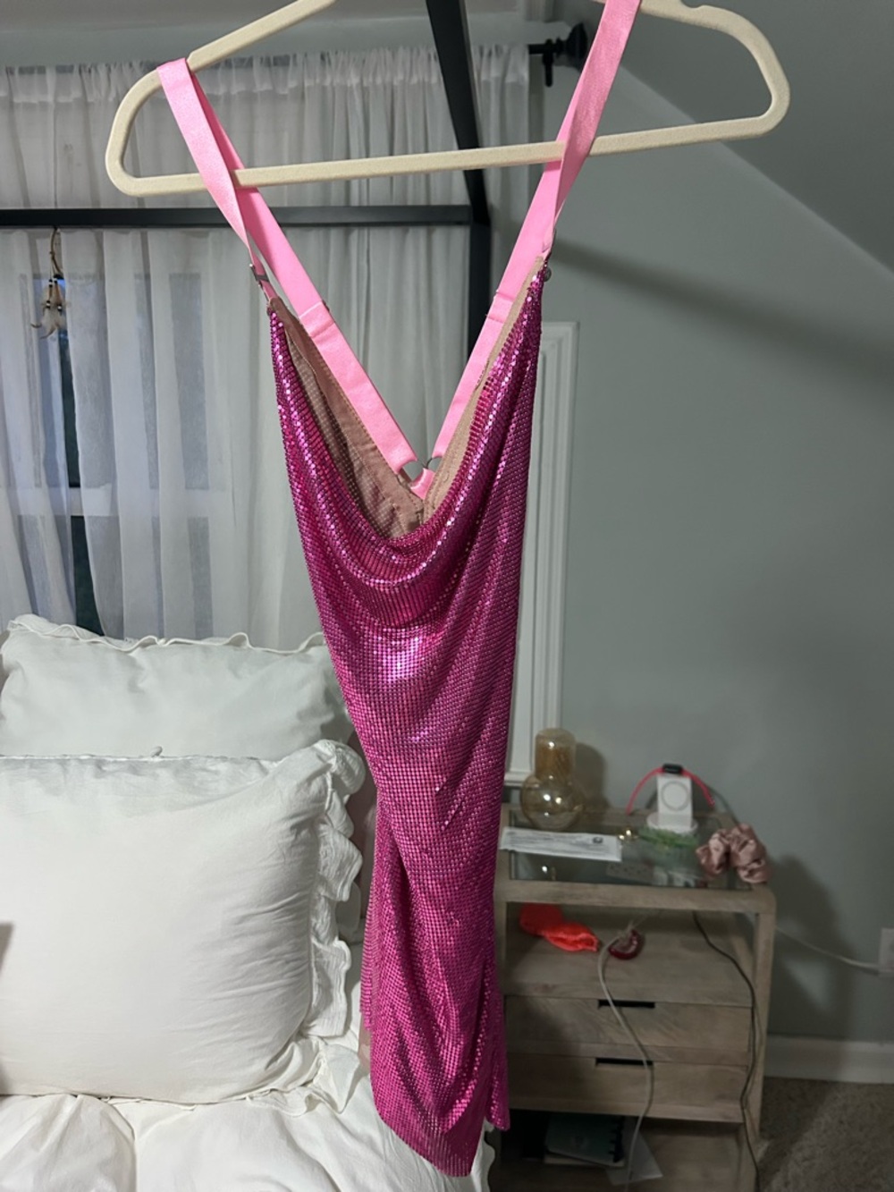 POSTER GIRL Hot Pink Sequin Mini Dress
